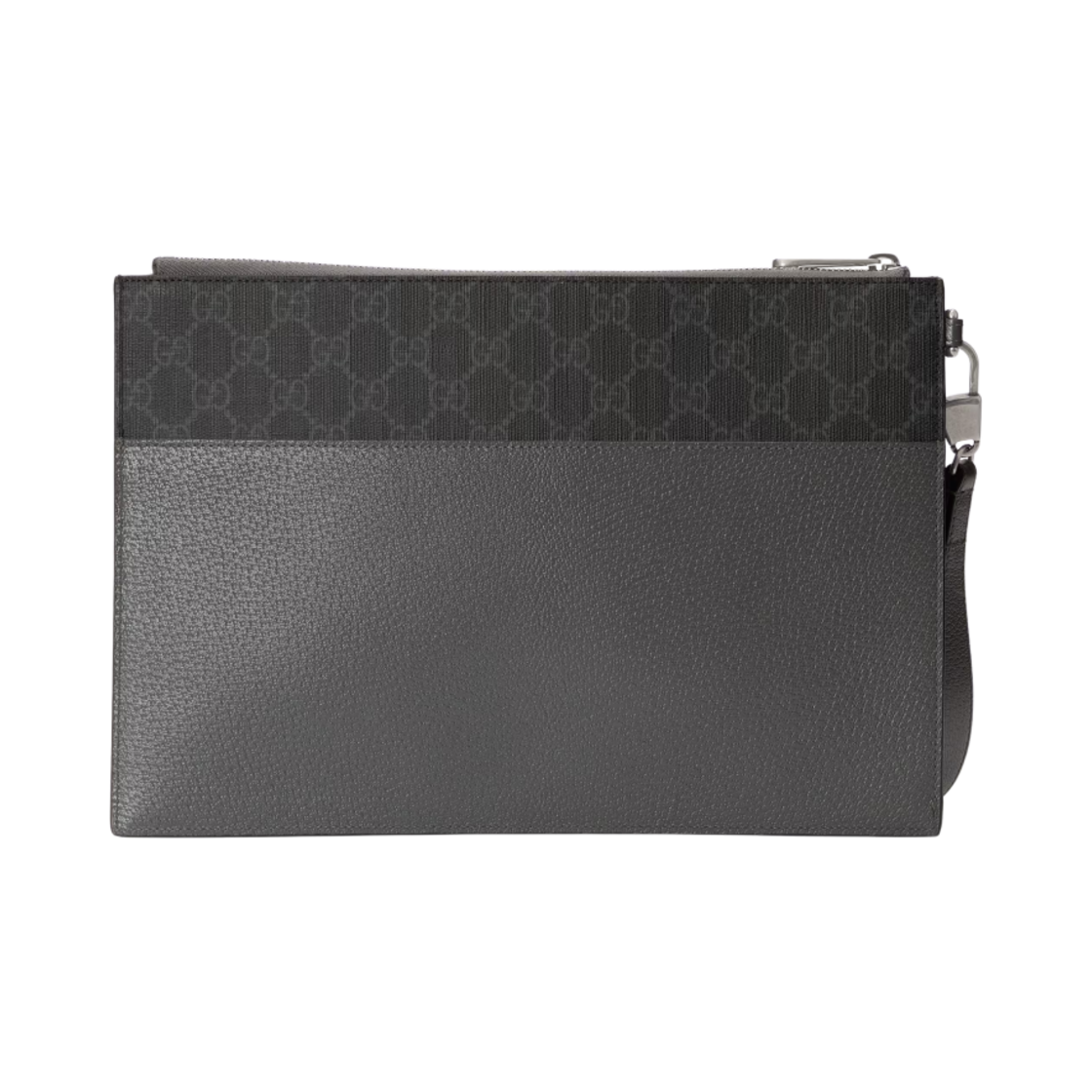 구찌 인터로킹 G 슈프림 컷아웃 파우치 블랙 그레이(Gucci Interlocking G Supreme Cut-Out Pouch Black Grey) - 3