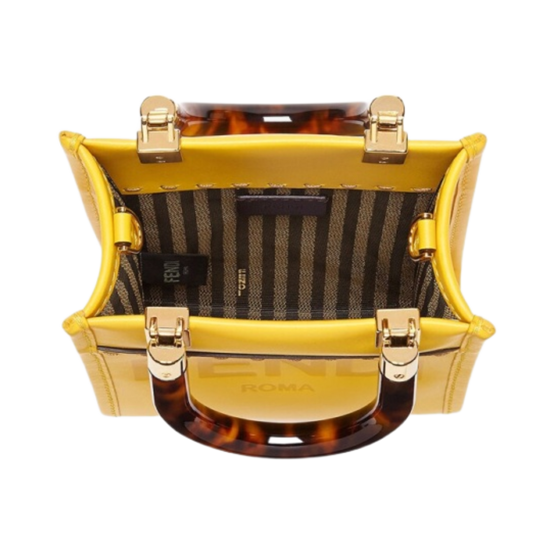 펜디 로마 미니 선샤인 쇼퍼 레더 백 옐로우(Fendi Roma Mini Sunshine Shopper Leather Mini Bag Yellow) - 4