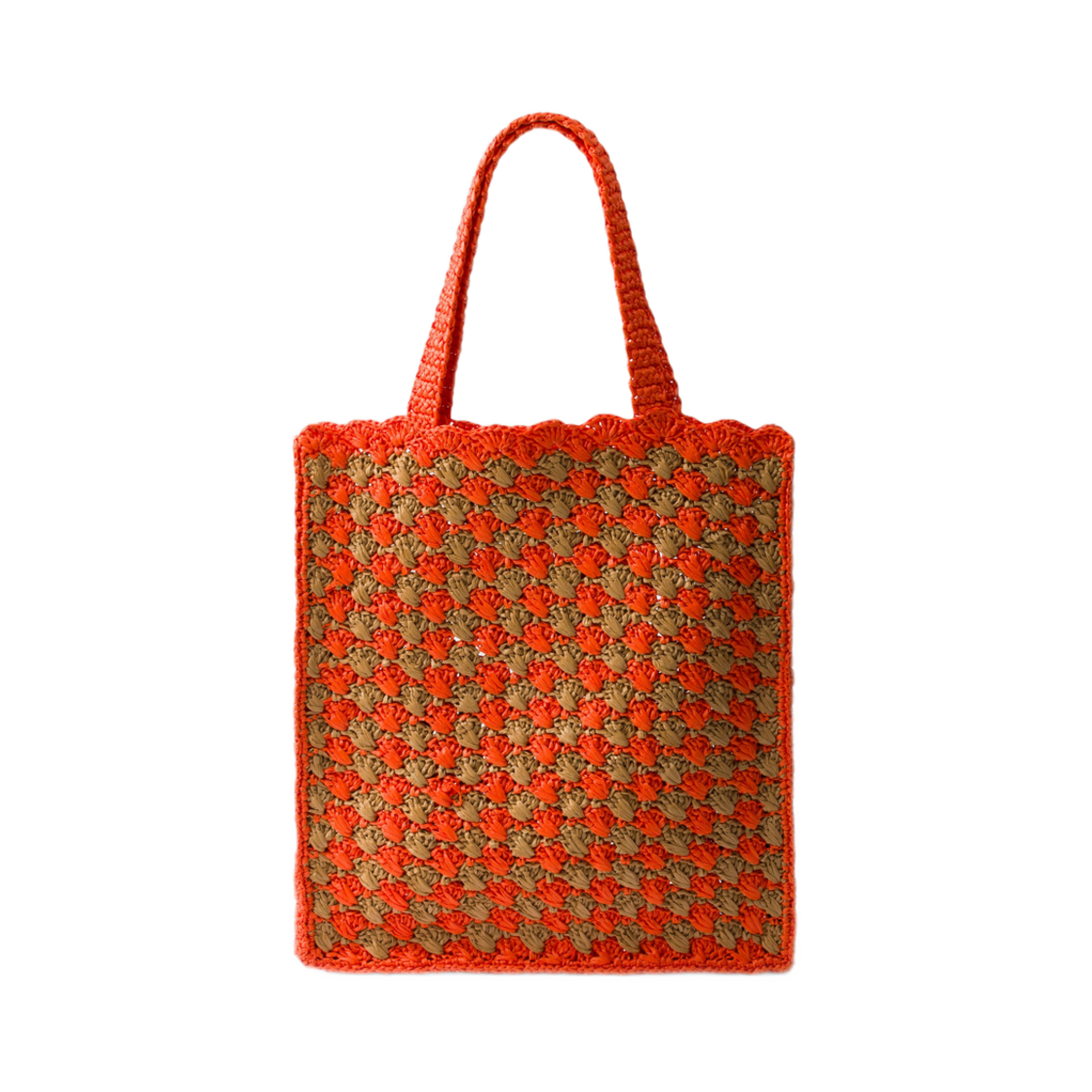 프라다 크로쉐 토트백 오렌지 카라멜(Prada Crochet Tote Bag Orange Caramel) - 3