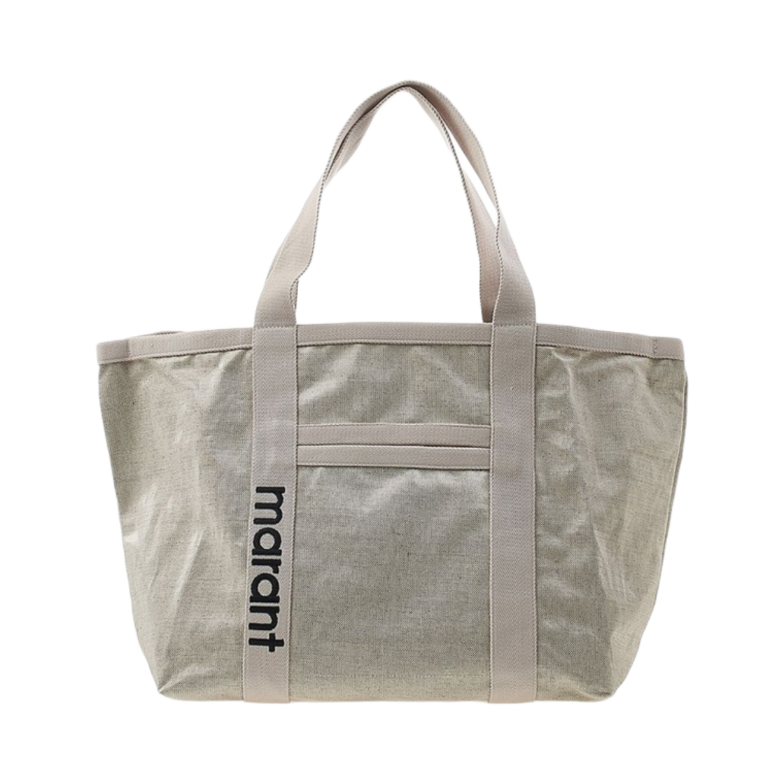 PP0098FA-A3X28M-23EC Isabel Marant Darwen High Shine Tote Bag Ecru