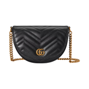 Gucci GG Marmont Matelasse Chain Mini Bag Black Leather