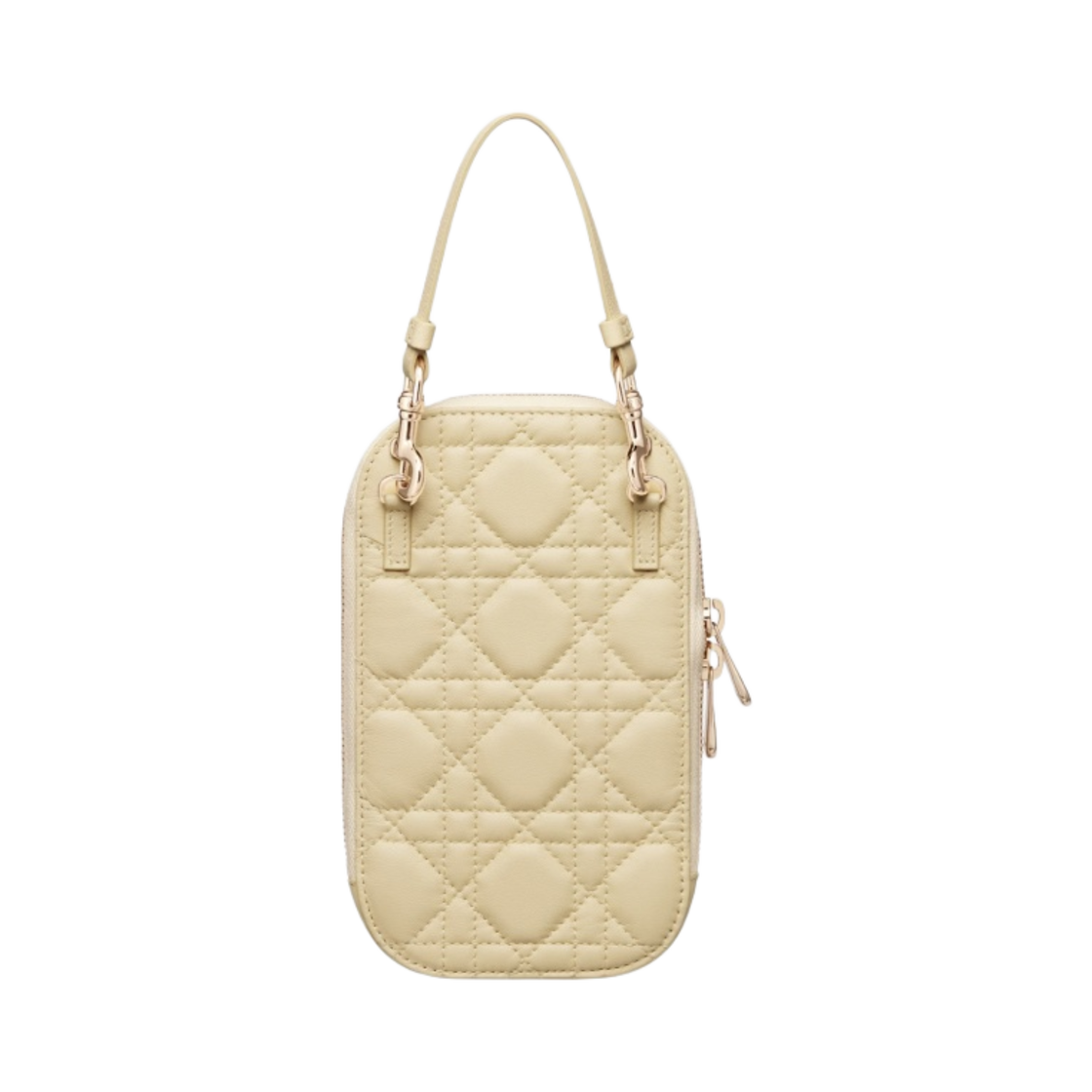 디올 레이디 폰 홀더 까나쥬 램스킨 페일 옐로우(Dior Lady Phone Holder Cannage Lambskin Pale Yellow) - 2