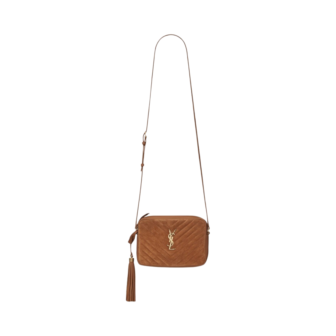 생로랑 루 카메라 백 퀼티드 스웨이드 스무스 레더 시나몬(Saint Laurent Lou Camera Bag in Quilted Suede and Smooth Leather Cinnamon) - 1