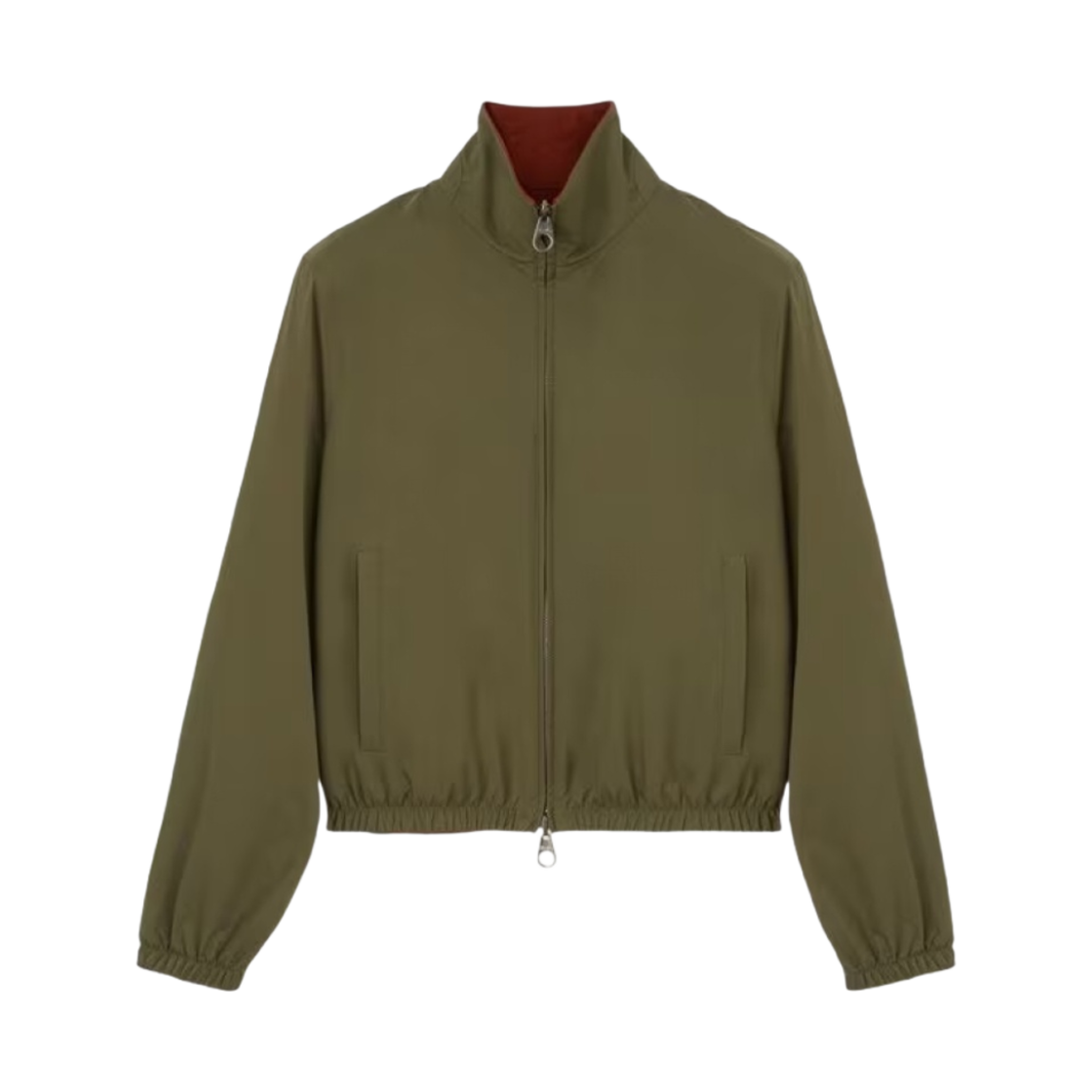 FAN0061-50OM (W) Loro Piana Microfiber Strorm System Windmate Bomber Dark Lichen Green - 대표 이미지 #1