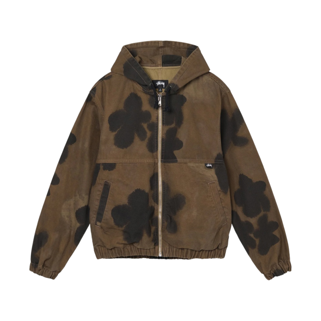 스투시 플로랄 다이 워크 자켓 브라운