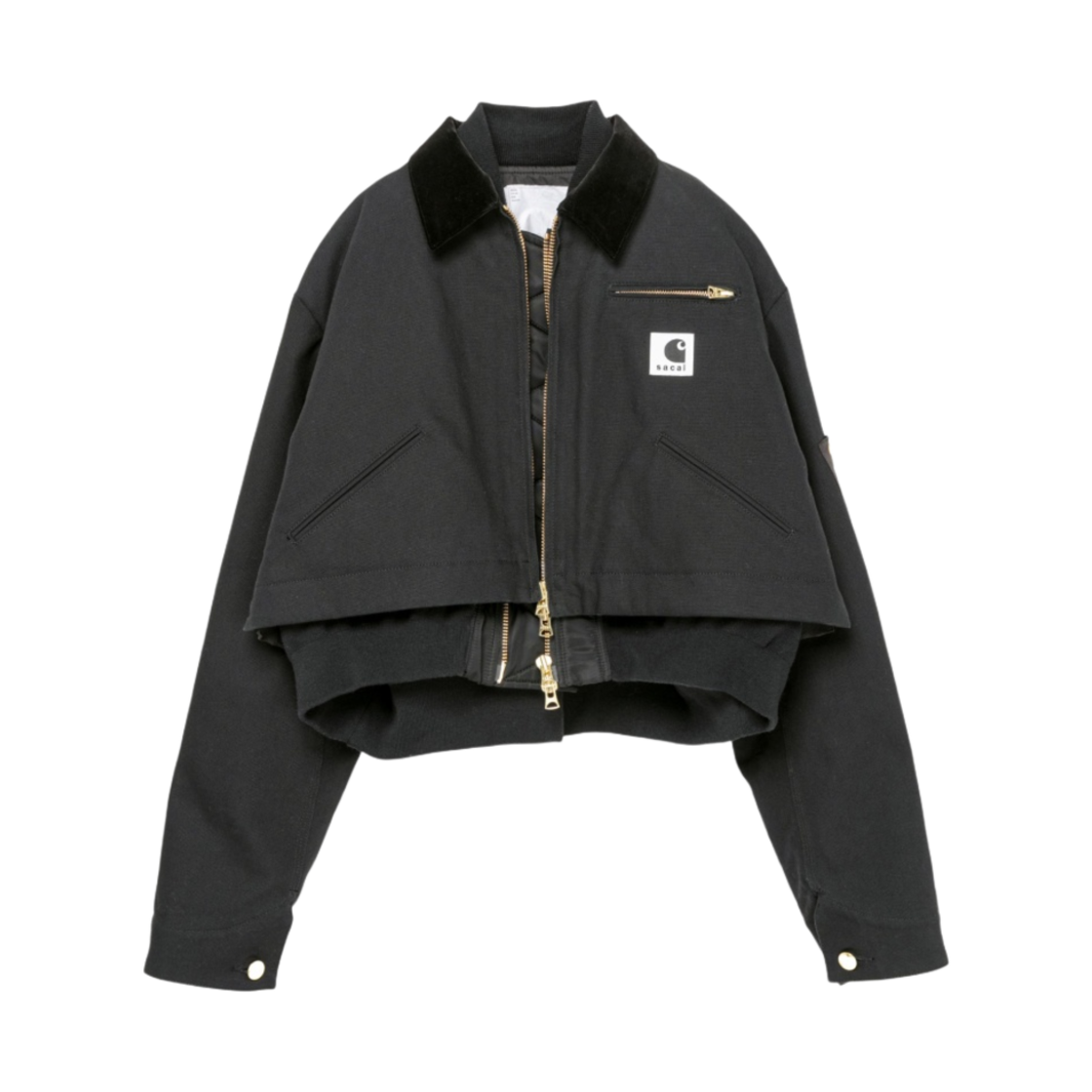 (W) 사카이 x 칼하트 WIP 캔버스 MA-1 자켓 디트로이트 블랙