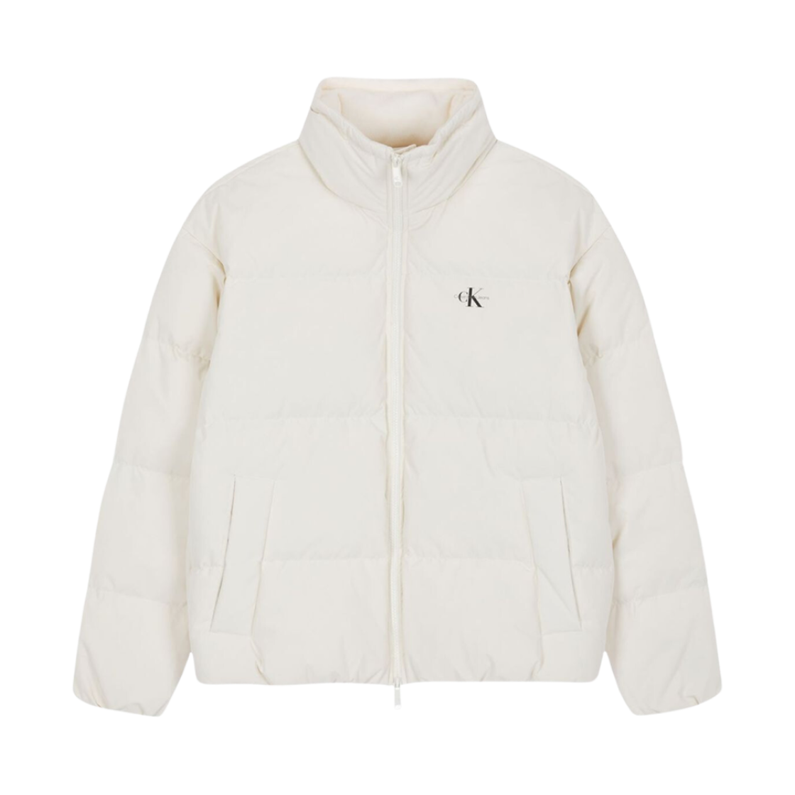 J400477YBI Calvin Klein Relaxed Fit Short Puffer White