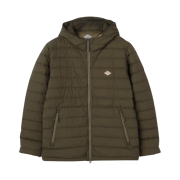 Danton Stretch Nylon Middle Down Hooded Jacket Khaki
