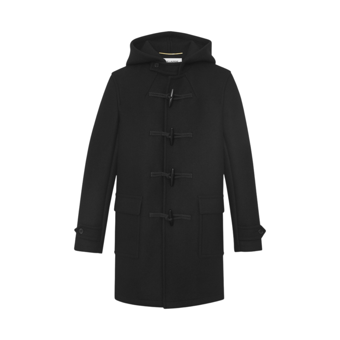 507529-Y080W-1000 (W) Saint Laurent Duffle Coat in Wool Black