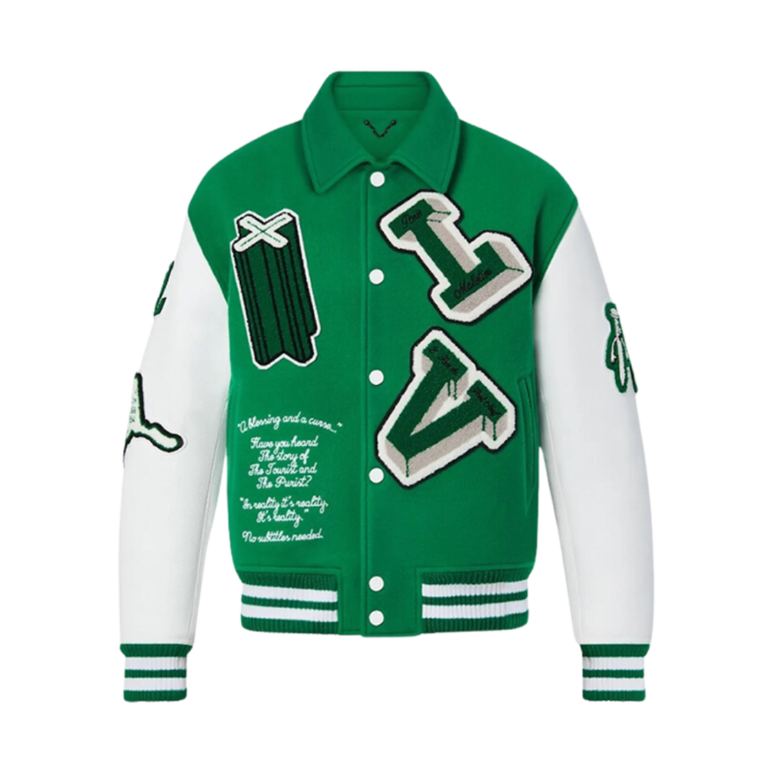 - Louis Vuitton Varsity Leather Jacket Green
