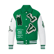 Louis Vuitton Varsity Leather Jacket Green
