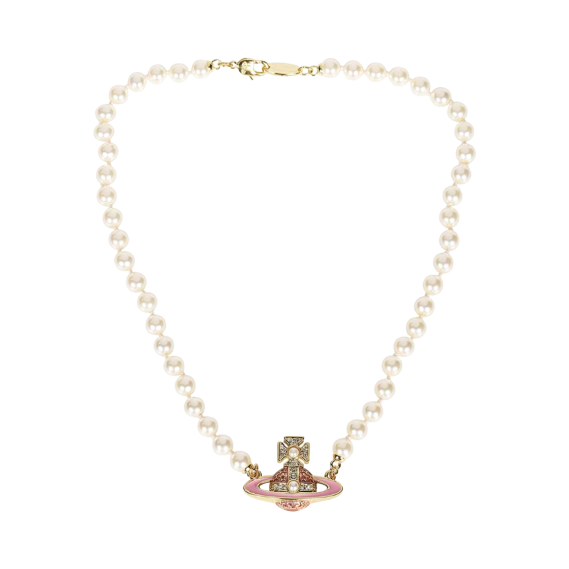 비비안 웨스트우드 록산느 펄 네클리스 골드 로즈 핑크(Vivienne Westwood Roxanne Pearl Necklace Gold Rose Pink) - 1