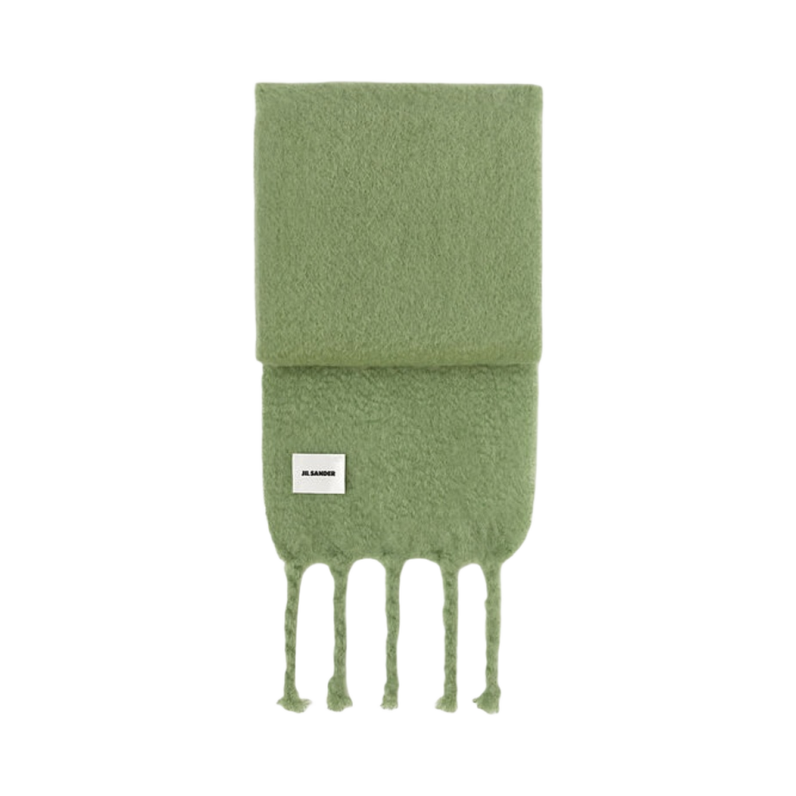 J52TE0006-J40041-335 Jil Sander Fringe Mohair Muffler Pastel Green