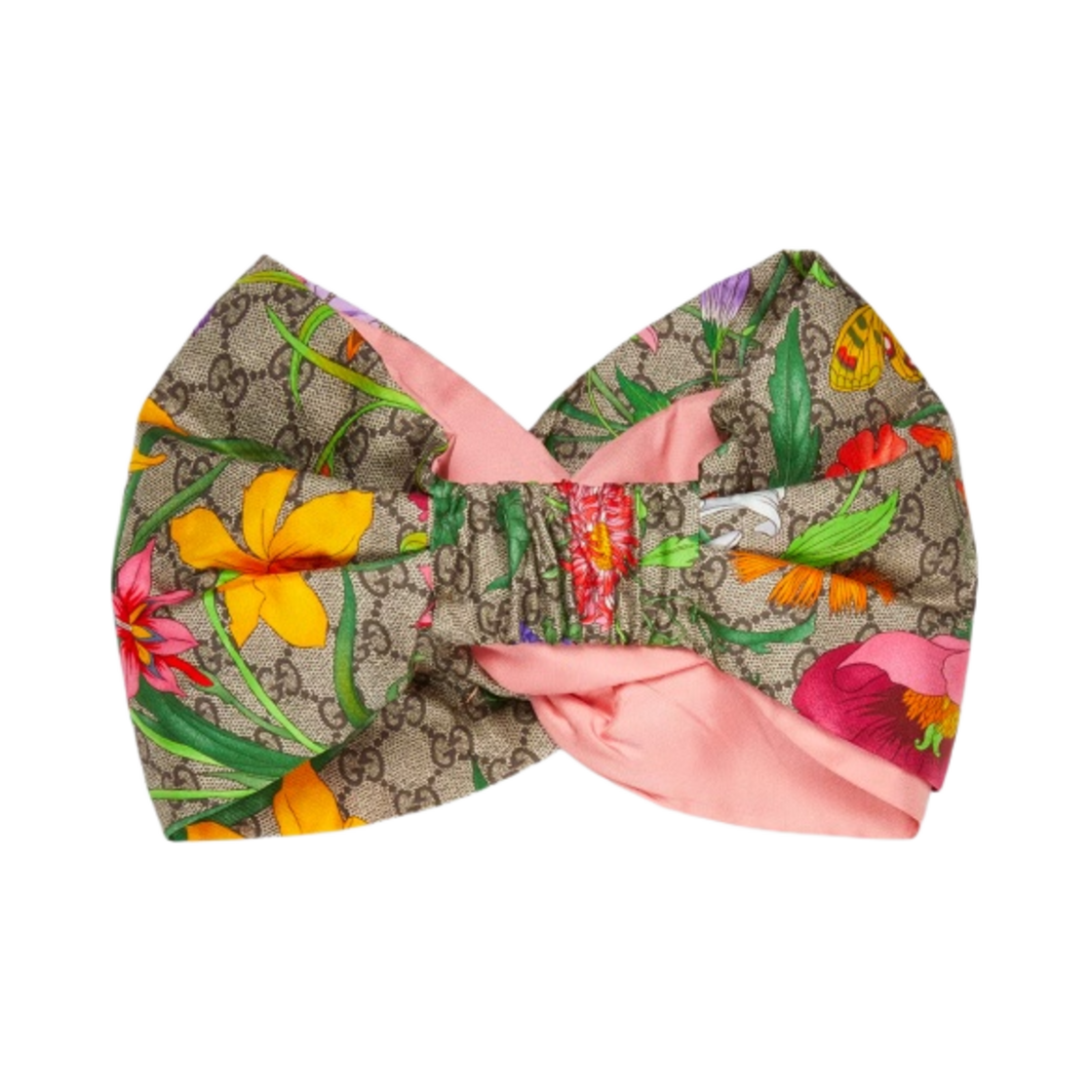 (W) 구찌 GG 플로라 프린트 실크 헤드밴드 핑크((W) Gucci GG Flora Print Silk Headband Pink) - 3