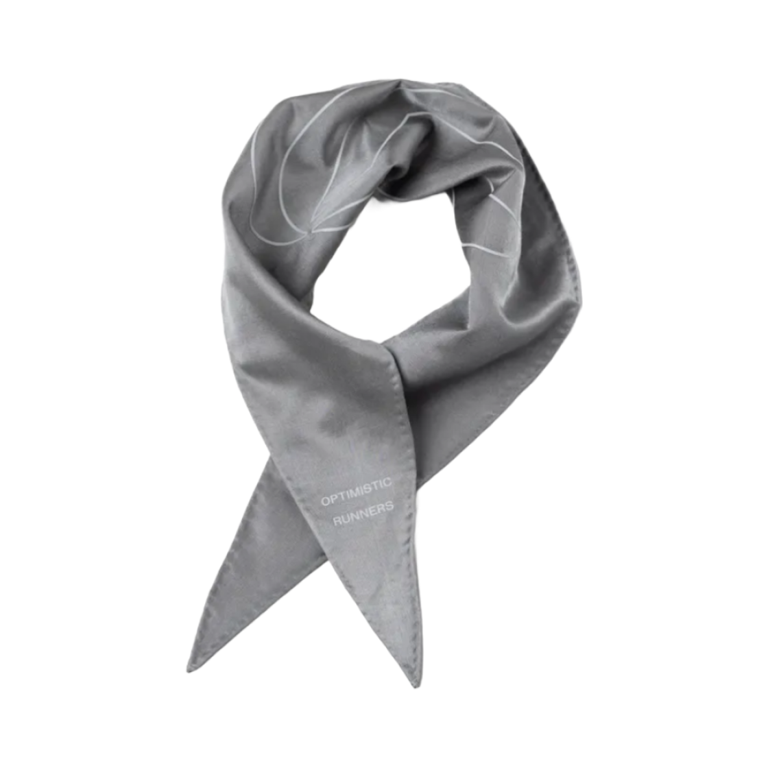 - Optimistic Runners Symbol Silk Scarf Metallic Grey