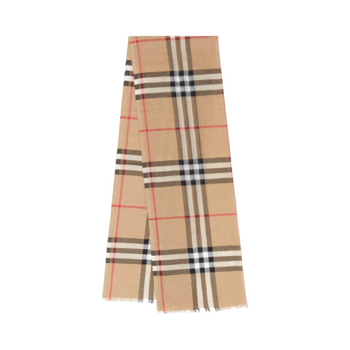버버리 라이트 체크 울 실크 스카프 아카이브 베이지(Burberry Lightweight Check Wool and Silk Scarf Archive Beige) - 1