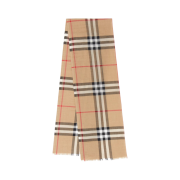 Burberry Lightweight Check Wool and Silk Scarf Archive Beige