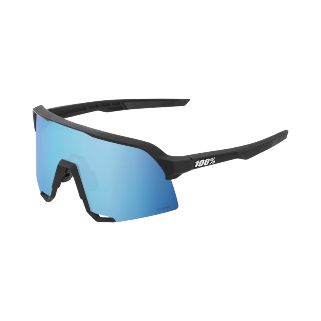 100퍼센트 S3 매트 블랙 하이퍼 블루 멀티레이어 미러 렌즈(100% S3 Matte Black Hiper Blue Multilayer Mirror Lens)