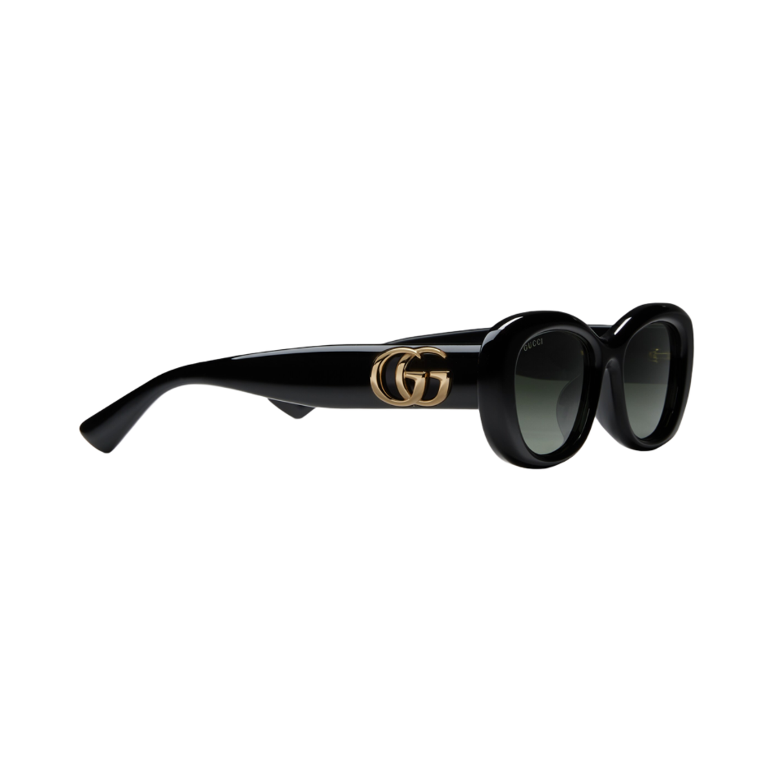 (W) 구찌 로우 노즈 브릿지 오발 선글라스 샤이니 블랙((W) Gucci Low Nose Bridge Oval Sunglasses Shiny Black) - 2