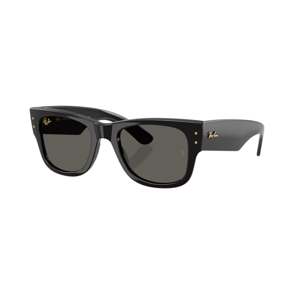 레이벤 메가 웨이페어러 블랙드 아웃 컬렉션 폴리쉬드 블랙 프레임 다크 그레이 렌즈 하이 브릿지 핏(Ray-Ban Mega Wayfarer Blacked Out Collection Polished Black Frame Dark Grey Lenses High Bridge Fit)