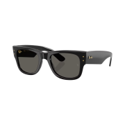 Ray-Ban Mega Wayfarer Blacked Out Collection Polished Black Frame Dark Grey Lenses High Bridge Fit
