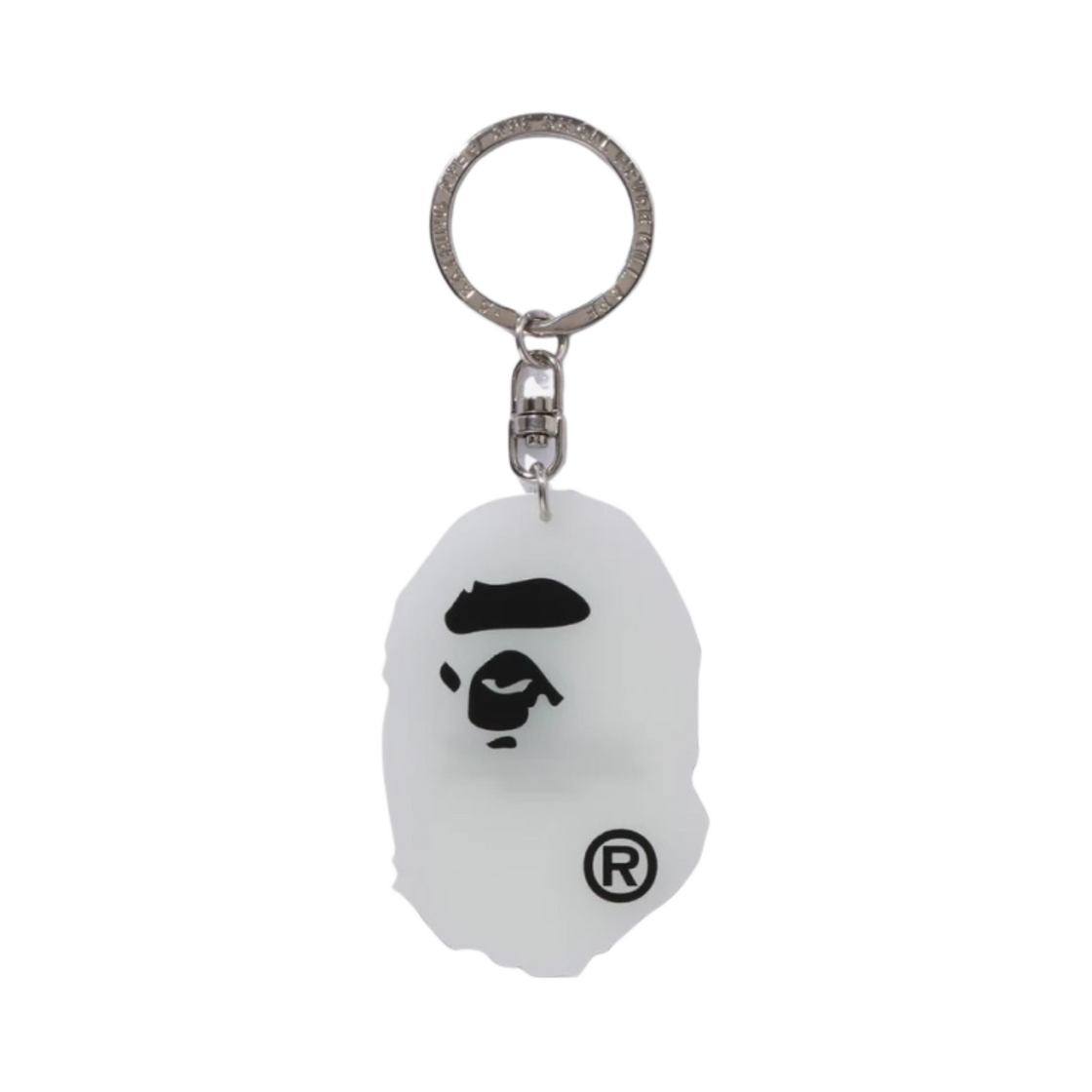 - BAPE Glow In The Dark Ape Head Keychain White Green