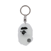 BAPE Glow In The Dark Ape Head Keychain White Green