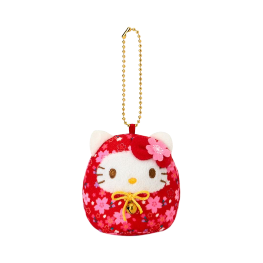 Sanrio Hello Kitty Sakura Daruma Mascot Holder Red