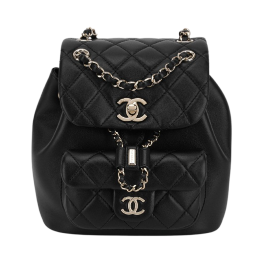 Chanel Small Backpack Lambskin & Gold Black