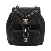 Chanel Small Backpack Lambskin & Gold Black