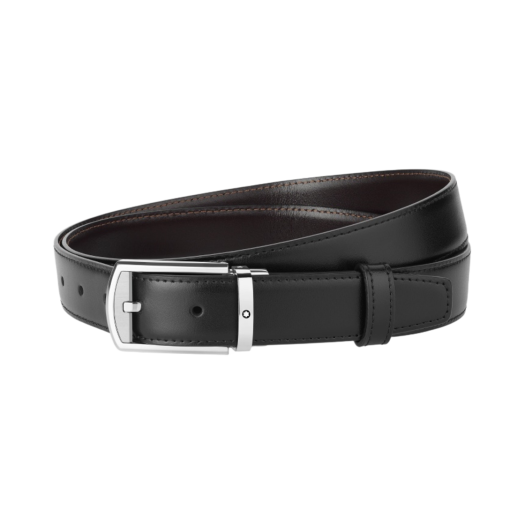 126020 Montblanc 30mm Reversible Leather Belt Black Brown