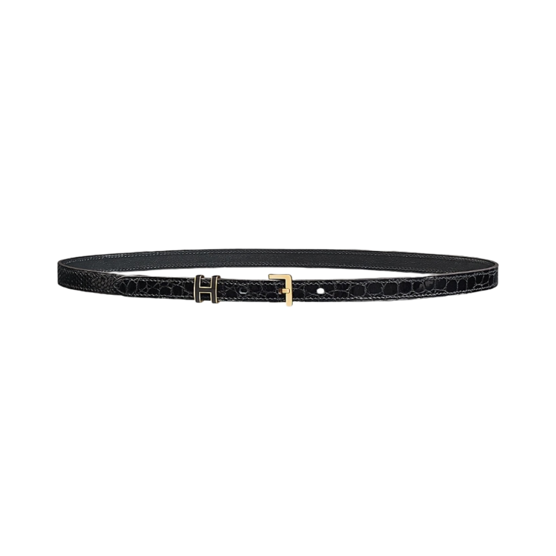 (W) 에르메스 팝아슈 트리오 15 벨트 박스 카프스킨 & 골드 누아((W) Hermes Pop H Trio 15 Belt Box Calfskin & Gold Noir) - 1