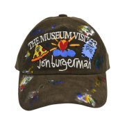 The Museum Visitor x Jon Burgerman Hand Painted Pizza & Poch Corduroy Ball Cap Brown