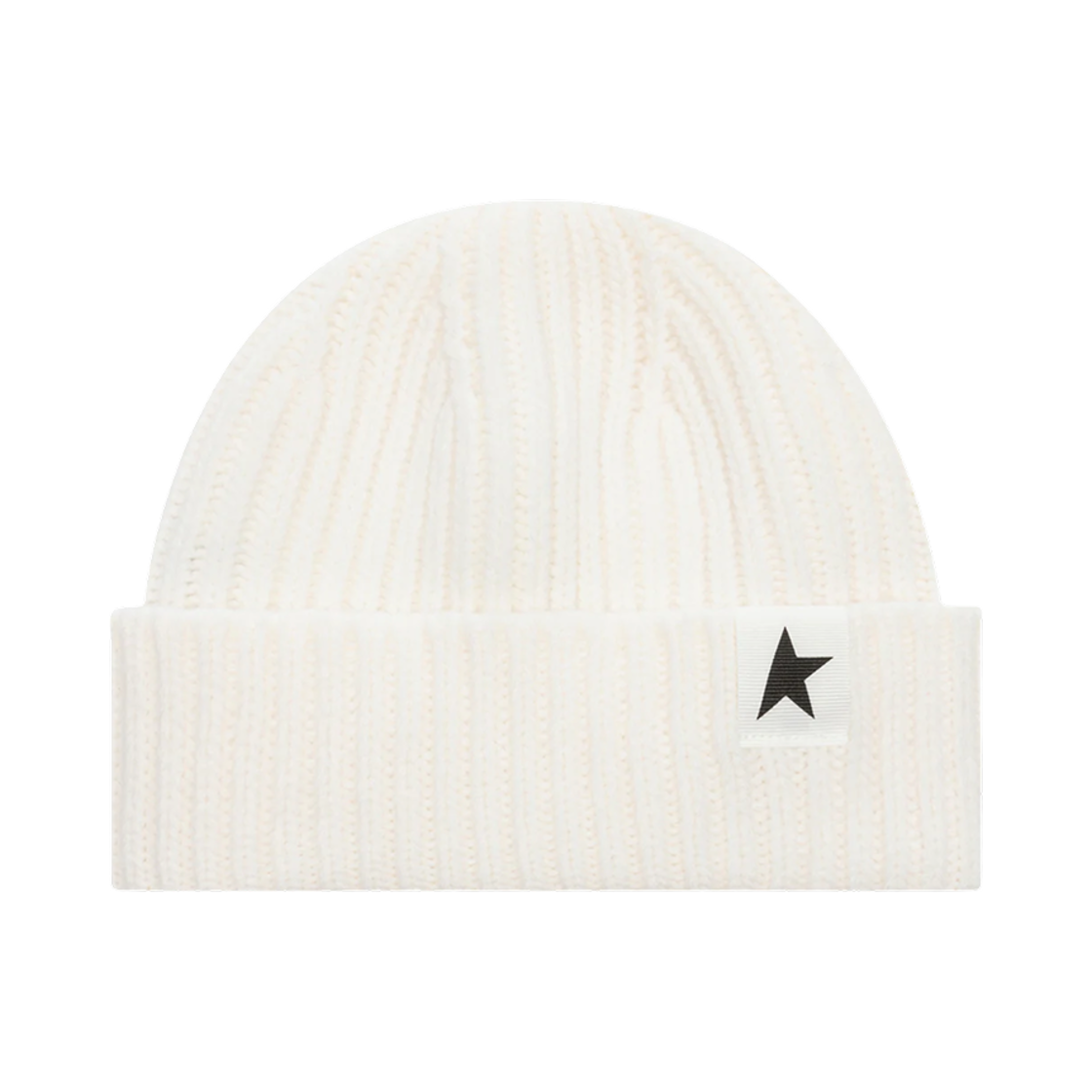 GUP01035-P000601-10190 Golden Goose Black Star Wool Beanie Off White