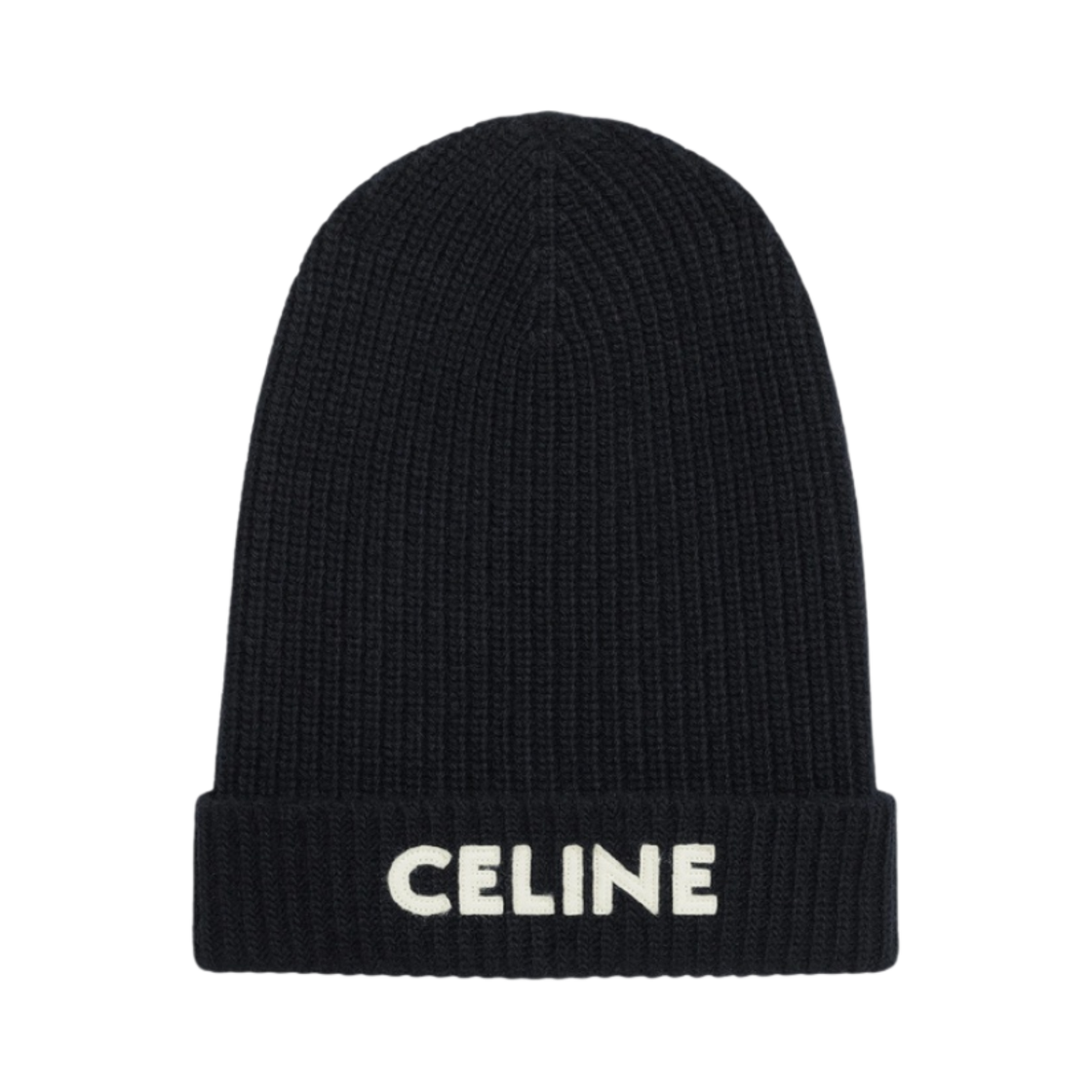 2A25R535Q-38NO Celine Beanie in Ribbed Wool Black