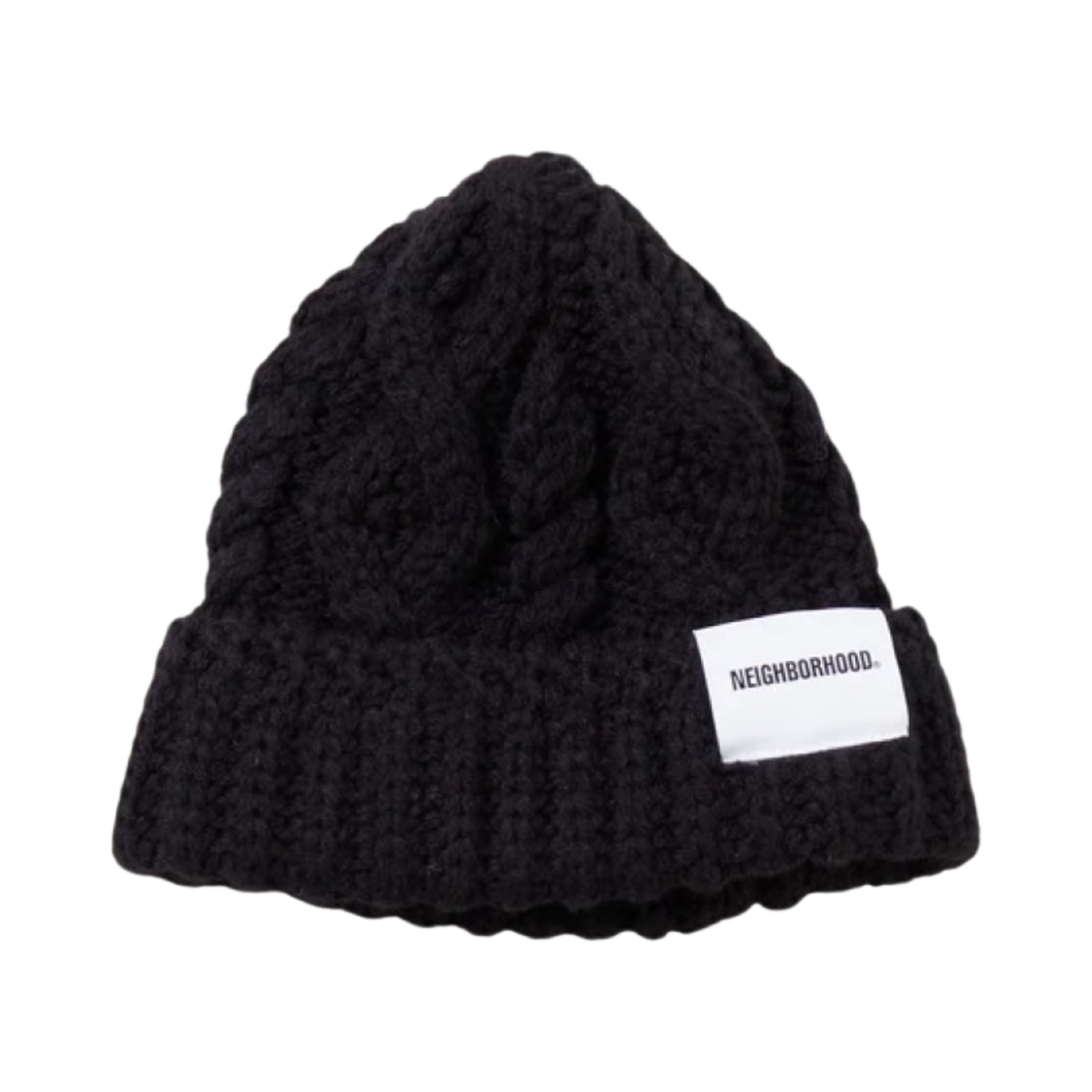232FUNH-HT02 Neighborhood Cable Knit Beanie Black