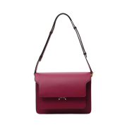 Marni Calfskin Medium Trunk Bag Burgundy