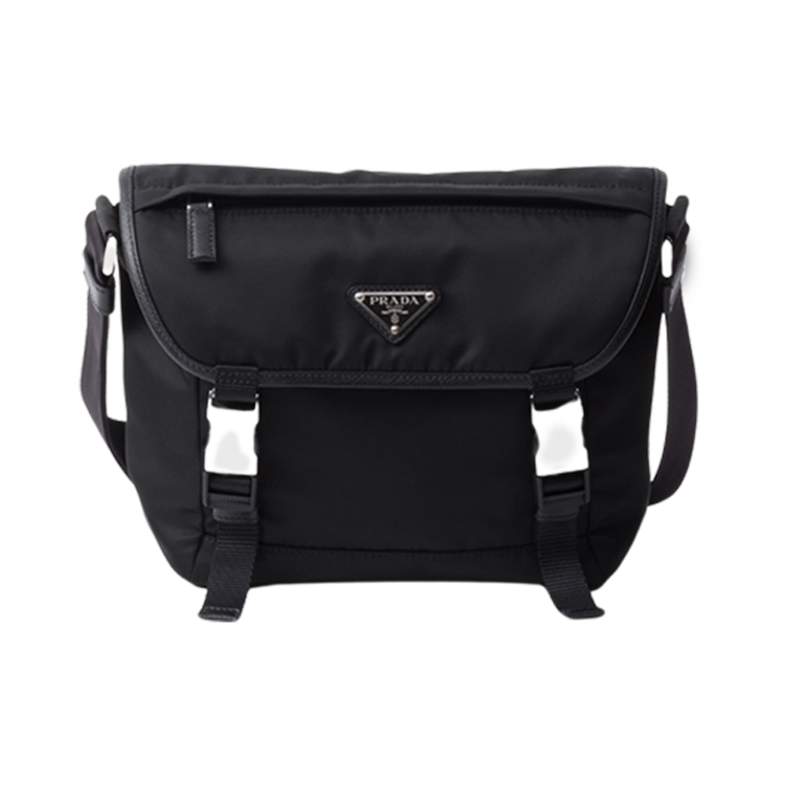 프라다 리나일론 및 사피아노 가죽 숄더백 블랙(Prada Re-Nylon Saffiano Leather Shoulder Bag Black)