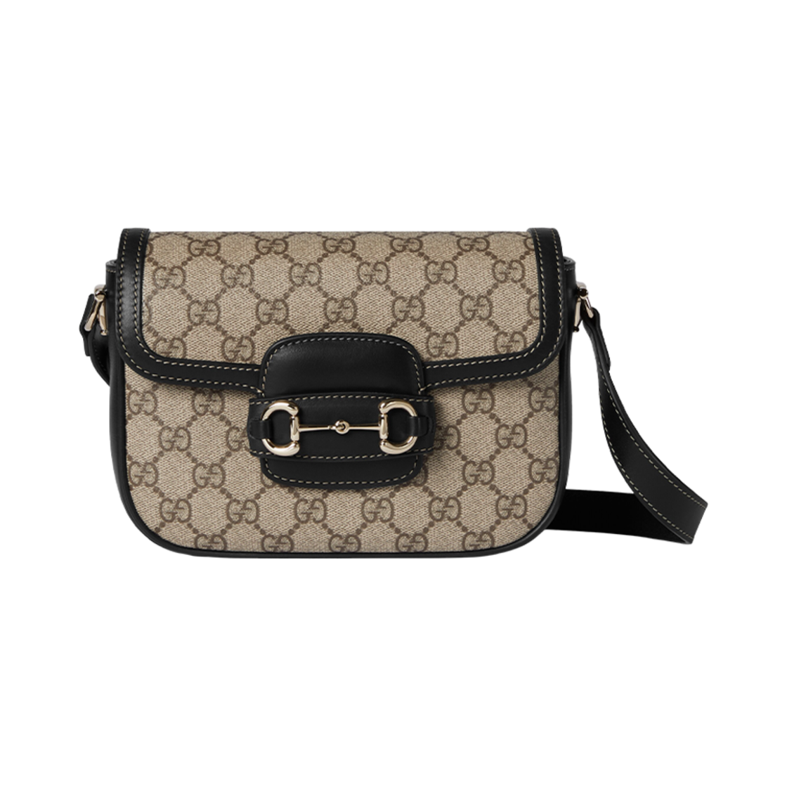 815205-FAD6L-9741 Gucci Horsebit 1955 Mini Shoulder Bag Beige Black