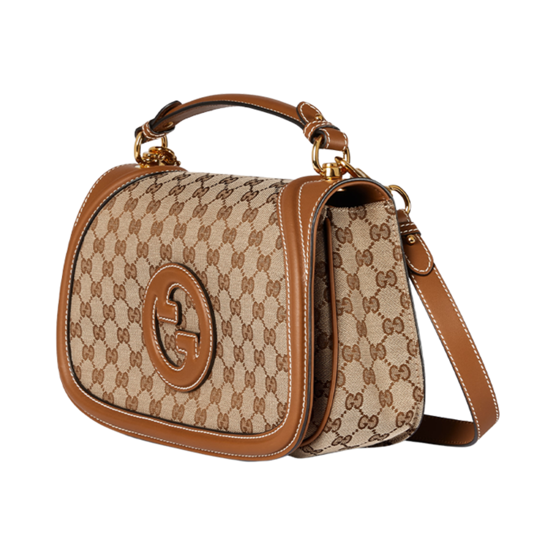 구찌 블론디 미디움 탑 핸들 백 베이지 다크 브라운(Gucci Blondie Medium Top Handle Bag Beige Dark Brown) - 2