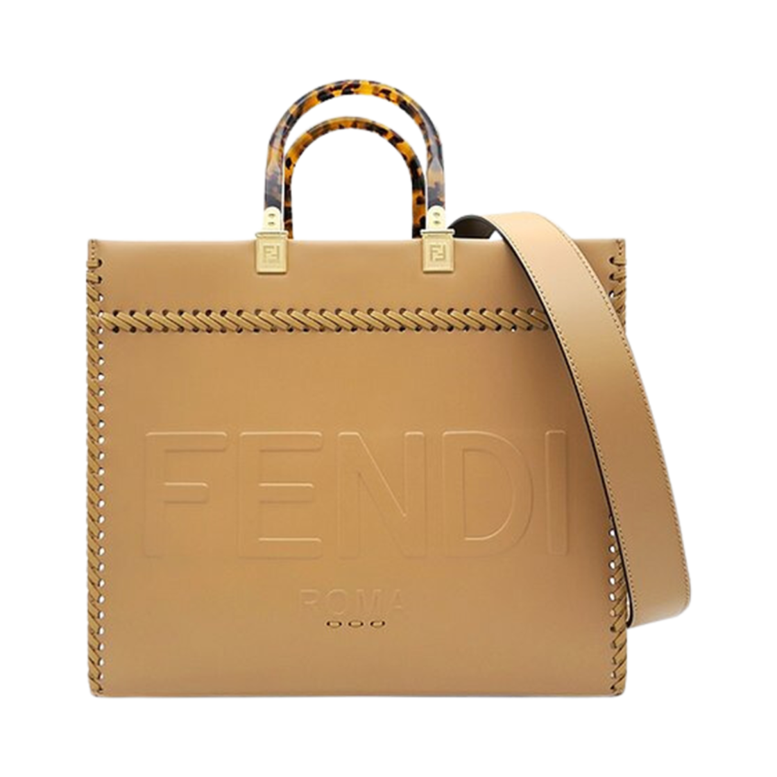 8BH386AHW4F15KR Fendi Sunshine Medium Leather Shopper Beige