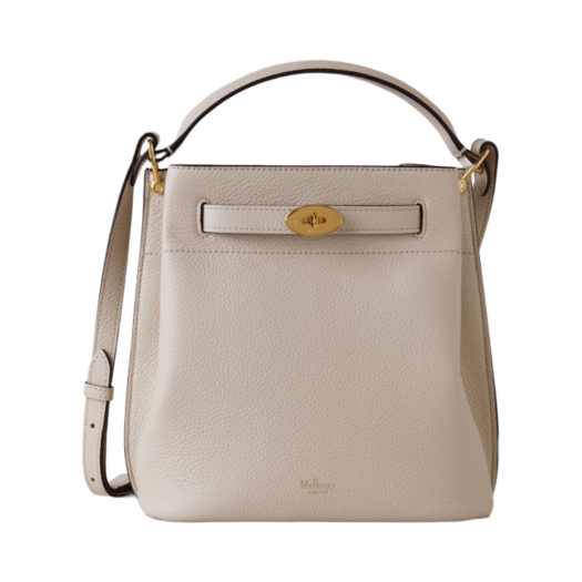 Mulberry Small Classic Grain Islington Bucket Bag Chalk