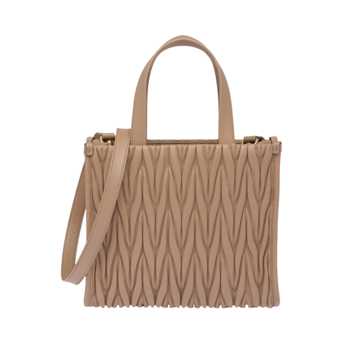 미우 미우 마테라쎄 나파 가죽 토트백 카메오(Miu Miu Matelasse Nappa Leather Tote Bag Cameo) - 2