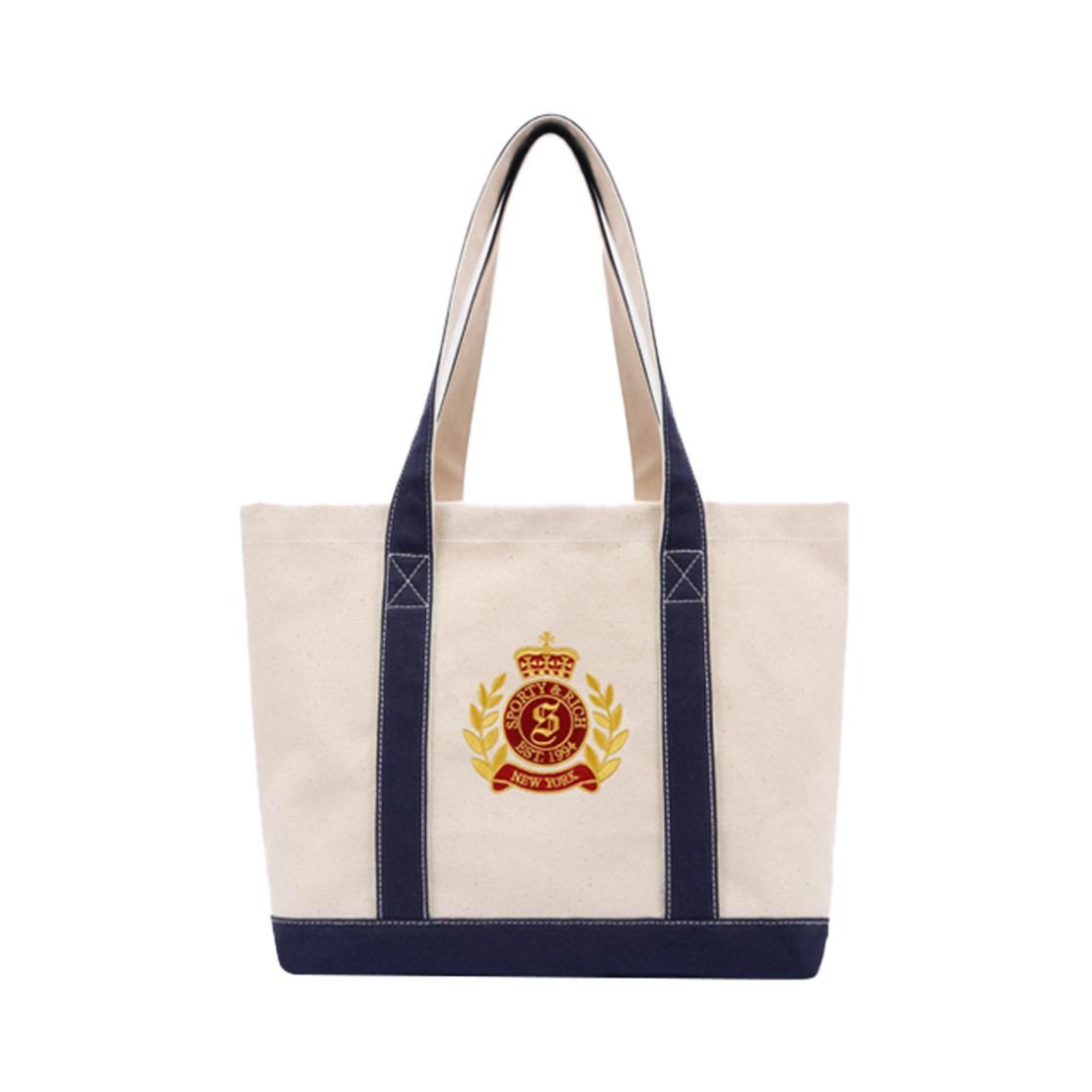 스포티 앤 리치 NY 크레스트 토트백 내추럴 - 25SS(Sporty & Rich NY Crest Tote Bag Natural - 25SS)
