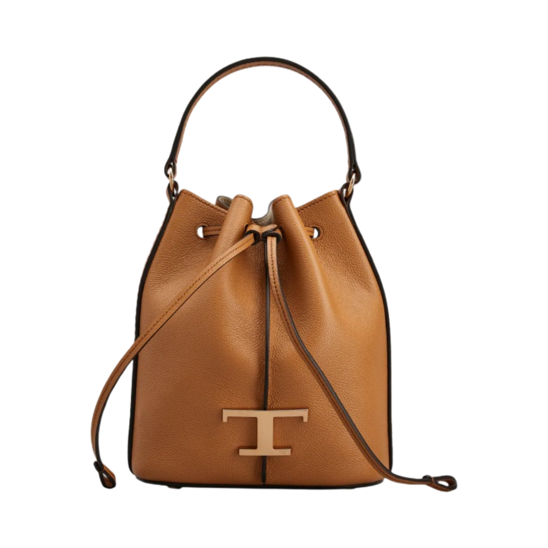 XBWTSAQ0000Q8ES410 Tod's T Timeless Bucket Bag in Leather Micro Brown