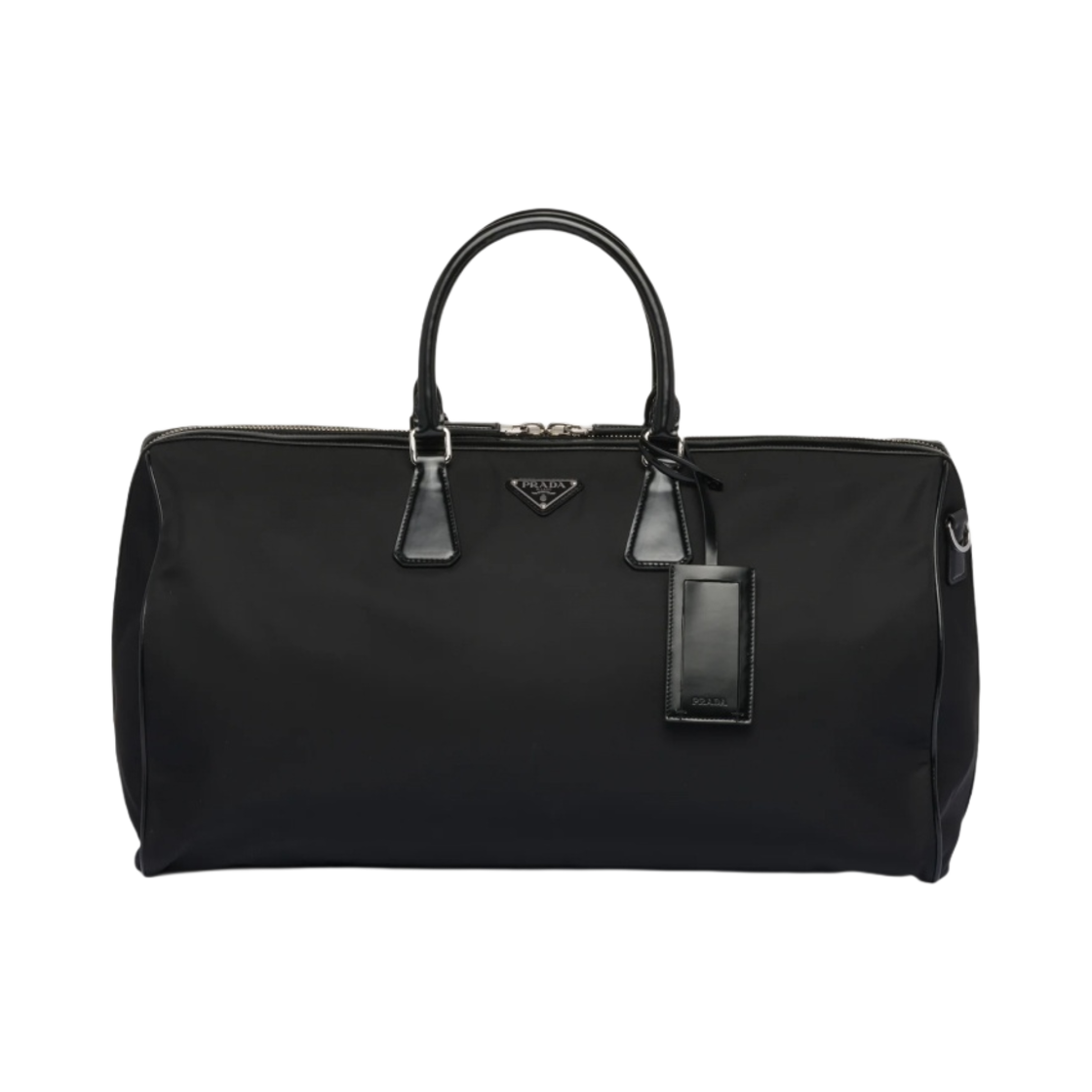 2VC018-789-F0002 Prada Re-Nylon and Brushed Leather Duffel Bag Black