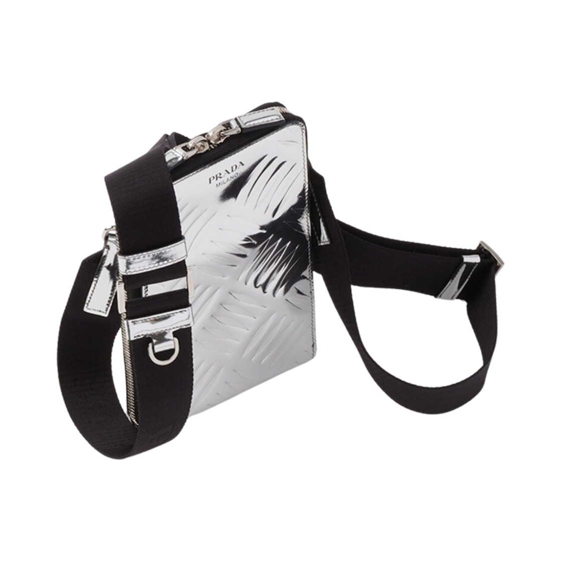 프라다 브러쉬드 레더 스마트폰 케이스 실버(Prada Brushed Leather Smartphone Case Silver) - 2
