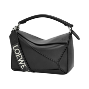 Loewe Small Puzzle Bag In Satin Calfskin Black