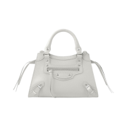 Balenciaga Grained Calfskin Neo Classic Mini Handbag White