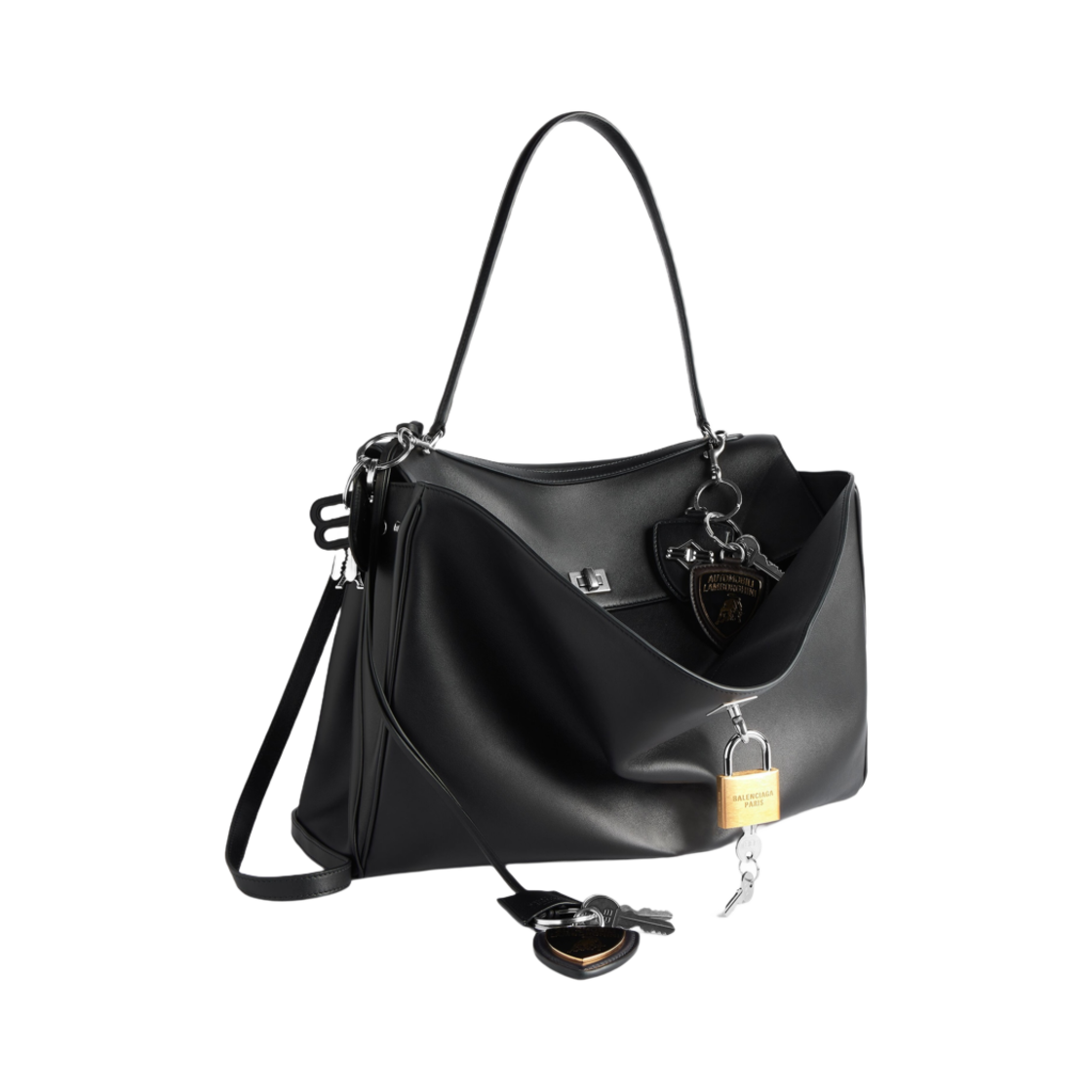 발렌시아가 x 오토모빌리 람보르기니 로데오 핸드백 라지 참 블랙(Balenciaga x Automobili Lamborghini Rodeo Handbag Large with Charms Black) - 2